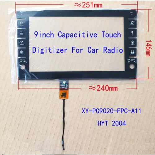 8 inch 9 inch Car Radio play Capacitive Touch panel Sensor Glass Digiziter 228*130mm 251*146mm GT911 6Pin