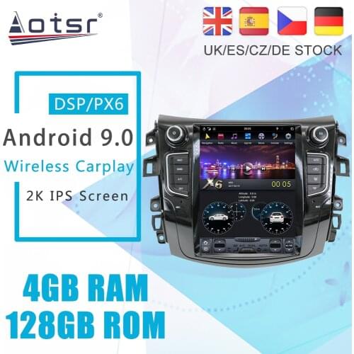 Android 9.0 128G PX6 Tesla Styel For Nissan Navara NP300 2014 2015 - 2018 Auto Radio Stereo Car Multimedia Player GPS Navigation