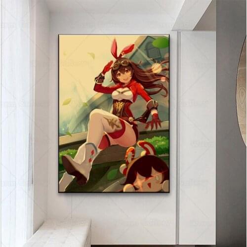 Anime Girl Genshin Impact Poster HD Game Painting Aall Art Prints Dorm Picture For Living Room Bedroom Home Decor