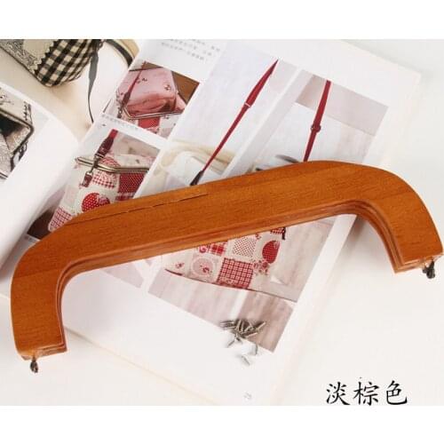 One Piece 25cm Wooden Bag Accessories Hanger Handle Wooden Purse Frame Women Evening Bag Vintage Purse Frame Diy Parts