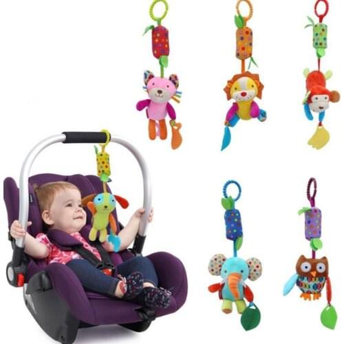 Baby Kids Rattle Toy Stroller Pram Crib Hanging Soft Plush Toy Animal Clip Baby Crib Bed Hanging Bell Baby Toy