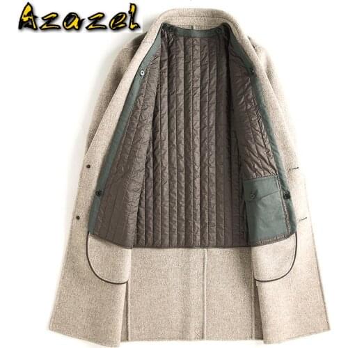 Azazel Autumn Winter Long Jacket 100% Wool Coat Men Clothes 2020 Mens Overcoat Luxury Coats Casaco Masculino 010 KJ4304