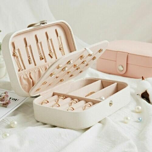 Travel Lady Jewelry Box Portable Storage Case Organizer Flannel Tray Holder for Earring Necklace Bracelet Ring Display Box