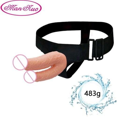 Double Realistic Dildo Big Penis For Men Women Couple Anal Plug Vagina Adult Lesbian Strapon Elastic Harness Belt Erotic Sex Toy