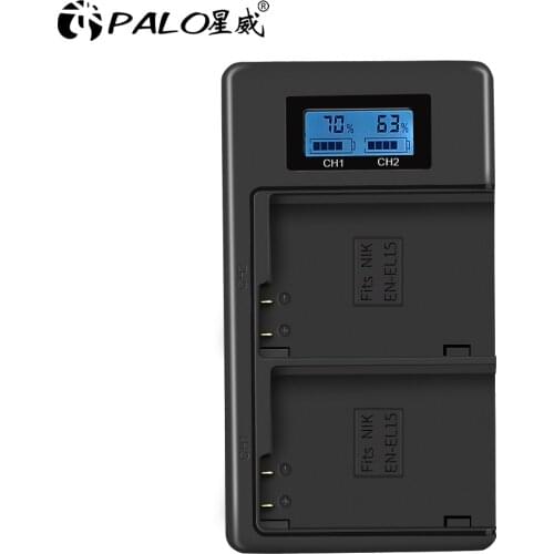 EN-EL15 EN15 EN EL15 LCD USB Dual digital battery Charger For Nikon Cameras D7000 D7100 D7200 D8000 600 800 D810 D610 D750