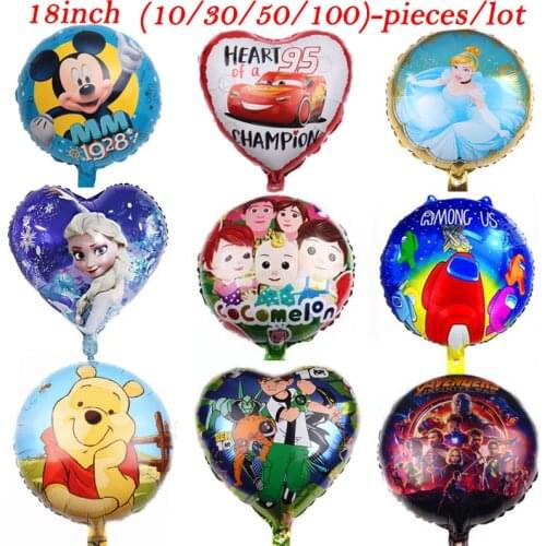 18Inch Disney Princess/Cocomelon Foil Balloons Birthday Party Balloon Baby Shower Girl Birthday Party Decorations Kids Boys Toy