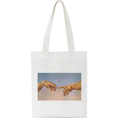 Harajuku Shoulder Canvas Bags Ulzzang Women Bag Summer Novelty Funny Print Handbag Chic Casual Bag