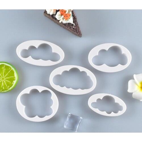 5PCS/Set Cake Decorating Tools Cookie Cutter 3D Printed Custom Made Biscuit Mold Cloud Shape Plastic Fondant Biscuit Mold New