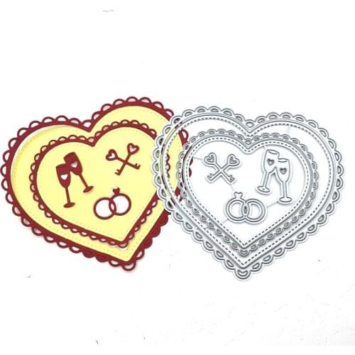 Julyarts Glass Ring Heart Cutting Dies 2021 Album Scrapbook Crafts for DIY Scrapbooking Album Embossing Paper Cards Deco Crafts