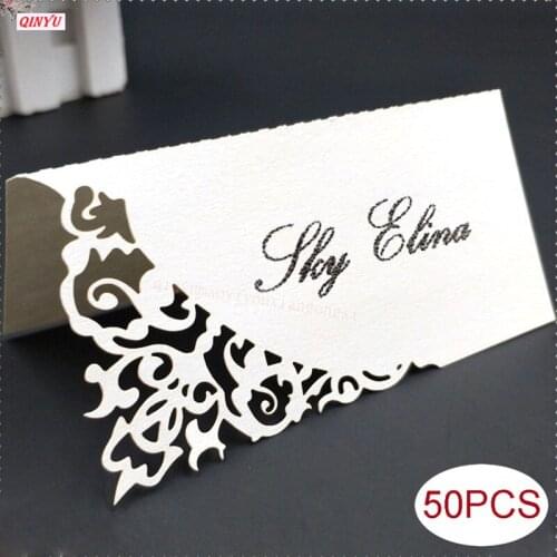 50Pcs Fashion Event Supply Laser Cut Name Card Wedding Celebration Birthday Decoration Name Table Place Card Table Card Seats 8Z