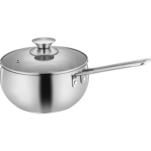 Stainless Steel Saucepan With Lid Rivet Connection Tightly Reinforced Heated Evenly Easy Clean