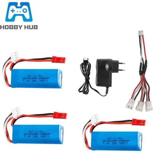 7.4V 450mAh 20c Lipo Battery and 7.4v Charger Sets For WLtoys K969 K979 K989 K999 P929 P939 RC Car spare Parts 2s 7.4v Battery