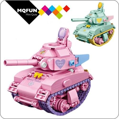 LOZ Mini Blocks Technic Car Model Bricks Building Blocks kawaii Green Pink Tank vehicle Block Micro Cartoon Car Christmas Gift