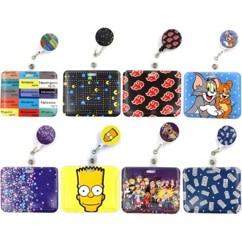 Cute Card Cover Clip Lanyards Retractable Student Nurse Badge Reel Clip Cartoon ID Card Badge Holder accessories