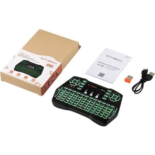 Gtmedia i8X Plus Mini RGB Backlit Wireless Keyboard English 2.4Ghz Air Mouse with Touchpad Remote Control For Android TV Box