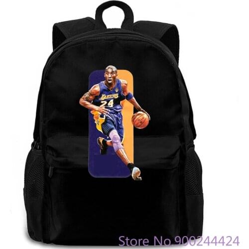 BRYANT black mamba off vtg lakerss jersey 8 24 white purple gold Man Print Hipster backpack