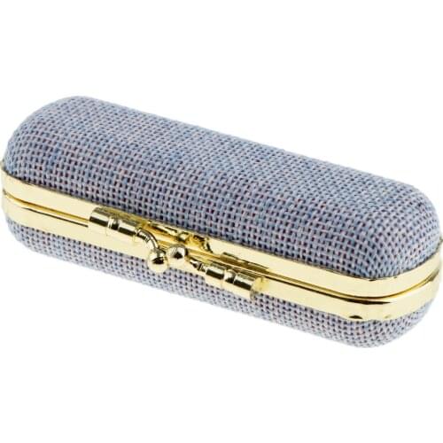 Retro Soft Linen Cover Lipstick Case Jewelry Rings Holder W/ Mirror