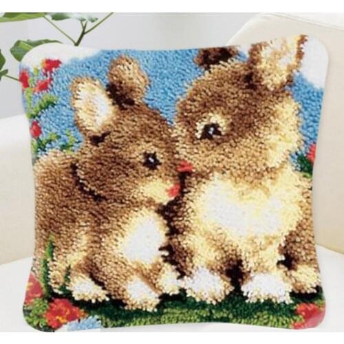 Cartoon Animal Pattern - Latch Hook Kits Embroidery Pillow Case Cushion Cover