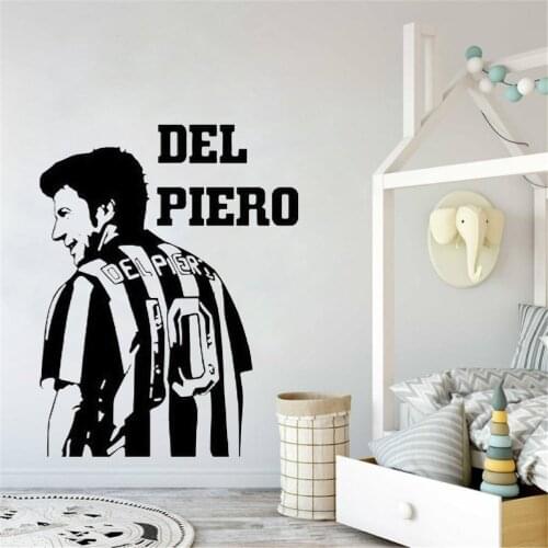 Football team logo DEL PIERO wall sticker wallpaper paper bedroom wall decor for boy room mural PW76
