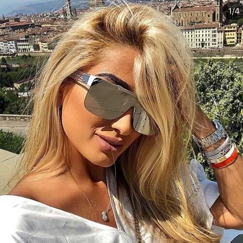 New Modern Retro Mask Sunglasses Men Brand Flip Up Square Sun Glasses Women INS Style Big Flat Top Sunglasses For Female Shades