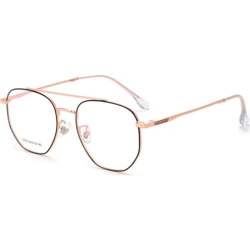 New Style Metal Retro Double Beam Spectacle Frame Mens Simple Art Eyeglasses Womens Fashionable Multilateral Myopia Eyewears