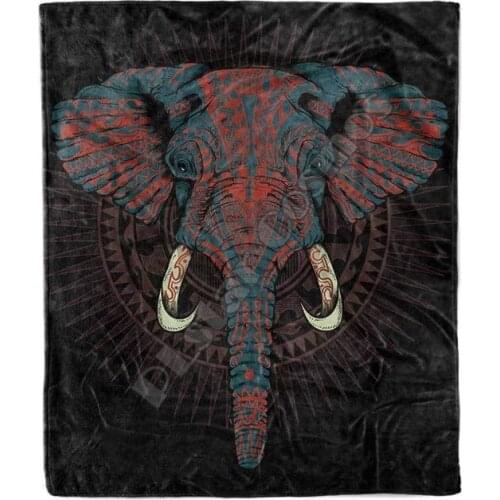Elephant Warrior Blanket Fleece Blanket 3D full printed Wearable Blanket Adults/kids Fleece Blanket Sherpa Blanket Drop Shippng