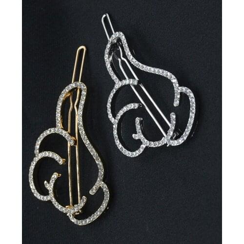 Full Crystal Metallic Hollow Thumb Icon LIKE Hair Clips and Pins Fashion Barrettes Hair Jewelry for Women