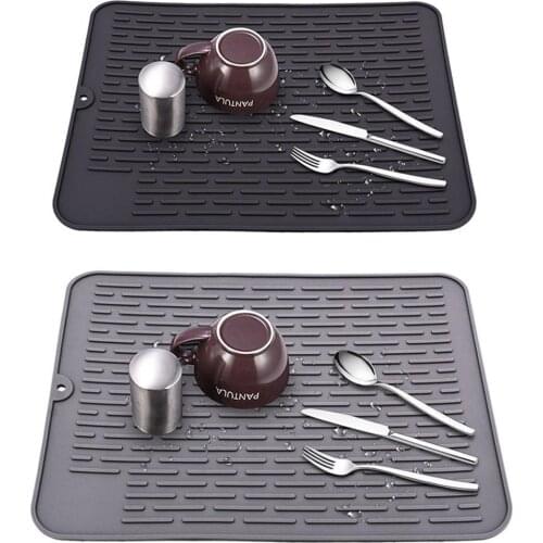 40 * 30cm Silicone Drain Pad Insulation Pad for Kitchen Counter Kitchen Sink Pad Water Filter Pad Drying Pad