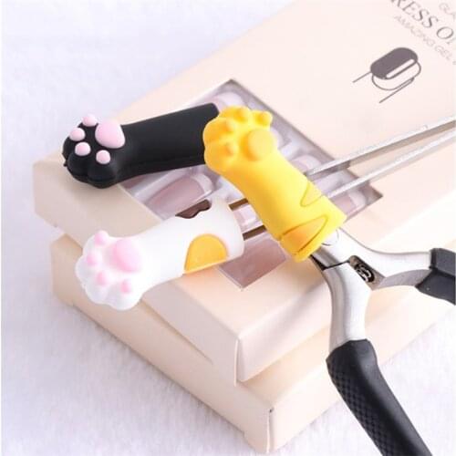 Silicone Dead Leather Scissor Protective Cover For Nail Cuticle Scissors Manicure Pedicure Tools Dead Skin Tweezers Cap 1pcs