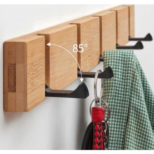 4/5/6 Hooks Folding Wall Hooks Coat Hat Key Organzier Holder Kitchen Bathroom Bedroom Door Hooks Clothes Storage Rack Hanger