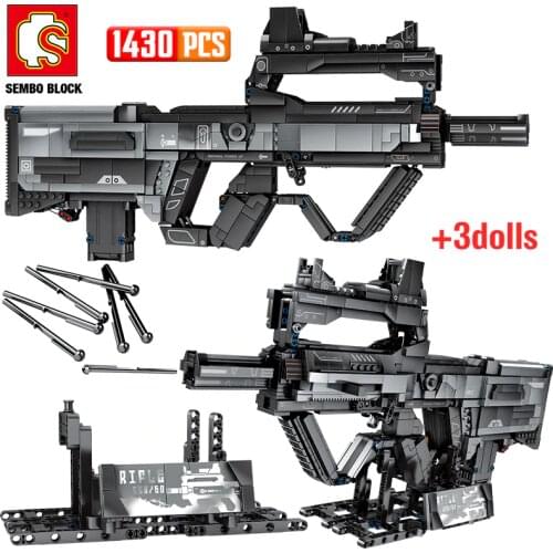 City Police Weapon Technical Gun Building Blocks Military WW2 Wandering Earth Assault Rifle Figures Bricks Toys For Children