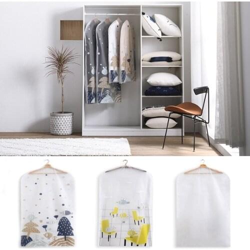 Cloth Cover Bags Printed Plant Overcoat Dustproof Bag Hanging Garment Dress Suit Coat Dust Cover Transparent Wardrobe Storage