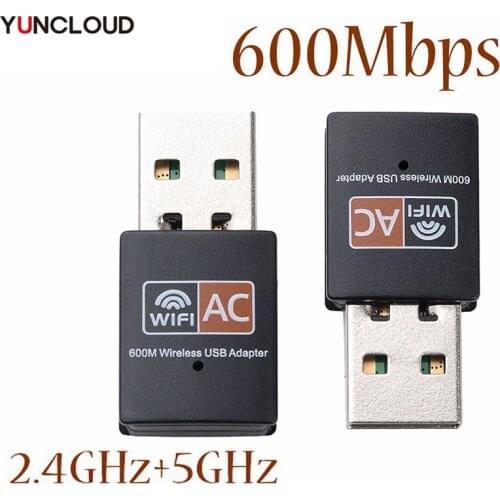 USB WiFi Adapter 2.4GHz 5GHz 600Mbps WiFi Antenna Dual Band 802.11b/n/g/ac Mini Wireless for PC Computer Network Card Receiver