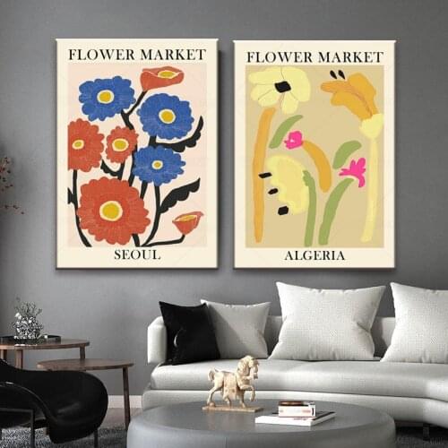 Vintage Watercolor Abstract Flower Wall Art Canvas Painting Nordic Posters And Prints Wall Pictures For Living Room Decor