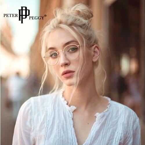 Vintage Round Glasses Frame Women Transparent Computer Anti Blue Ray Eyewear Frames Fashion Brand Clear Lens Optical Eyeglasses