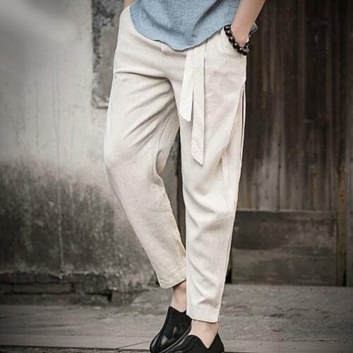 2017 new arrival traditional mens clothing solid color casual loose trousers male harem pants male long pants TA126