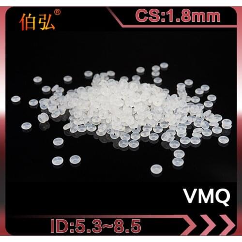 White Silicon Ring 10PCS/lot Silicone/VMQ O-Ring CS1.8mm ID5.3/5.6/6/6.3/6.7/7.1/7.5/8/8.5mm Rubber O ring Seal Gaskets Washer