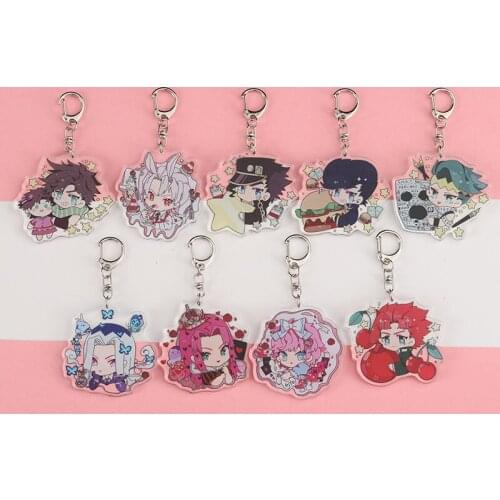 JoJos Bizarre Adventure Jonathan Joestar Kujo Jotaro Cosplay Character Keychain Acrylic Key Chain Pendant Keyring