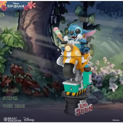 Beast kingdom NEW Disney Lilo & Stitch Rocking car Limited Edition Peripheral Hand-made Scene Decoration Toy Collection Gift