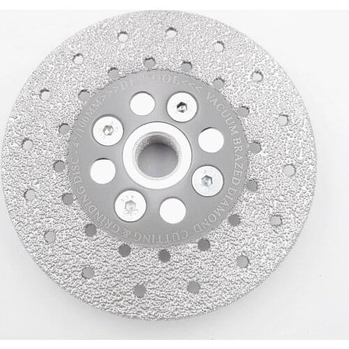 DIATOOL 1pc Premium Quality Diameter Double Sided Vacuum Brazed Diamond Cutting & Grinding Disc With 5/8-11 Flange