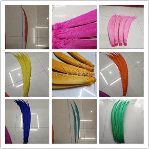 New 50 PCS / lot Golden pheasant covered tail feathers Long 24-28 inch / 60-70cm Stage Accessories Apparel DIY Decorations