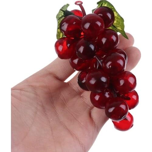 1pcs Real Touch Artificial Fruit Grapes Plastic Home Garden Wedding Party Decoration High Simulation Plastic Grape Bunches