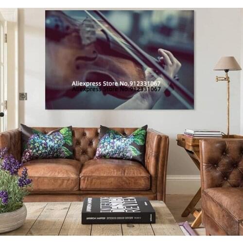 Canvas Painting Drawn Violin Livingroom Decoration Canvas Art Poster and Wall Art Picture Print Modern Family Bedroom Decor Post