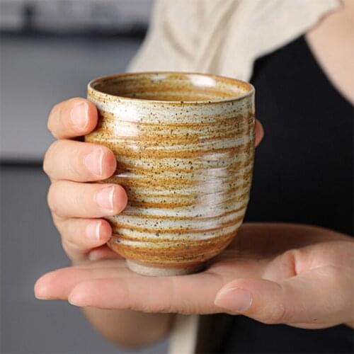 Retro Ceramic Handmade Glaze Coffee Cup Stoneware Mugs personalized mug Gift Master teaware office Kungfu Teacup Water Drinkware