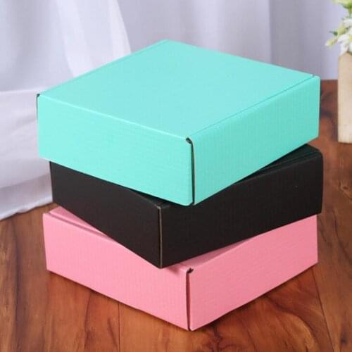 Corrugated Paper Boxes Colored Gift Packaging Folding Box Square Packing Box Jewelry Packing Cardboard Boxes 15*15*5cm LX2134