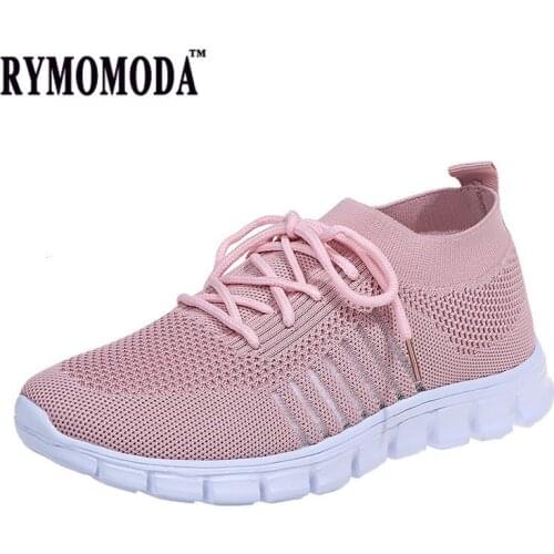 RYMOMODA Woman Vulcanize Shoes LightWeight Breathable Running Shoes Mesh Sock Sneakers Female Footware Big Size 44 Womens Shoes