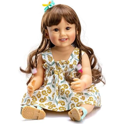 55cm Reborn Baby Doll Full Body Silicone Lifelike Reborn Baby 22 Inch Reborn Toddler Girl Doll Princess Girl Doll Toys for Girl
