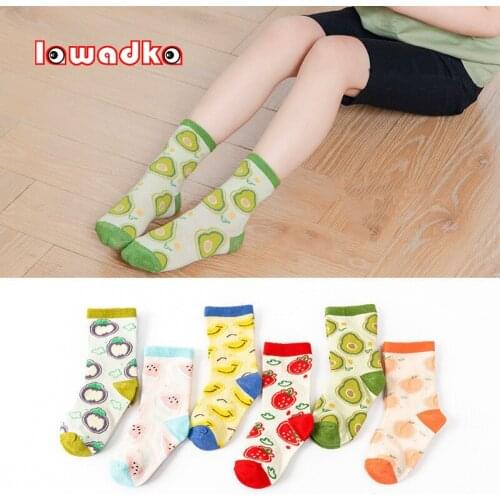 Lawadka 3Pairs/lot Kids Boys Girls Sock Cotton Fruit Print Teenager Childrens Socks Fashion Soft Baby Socks For Girls 1-9Years