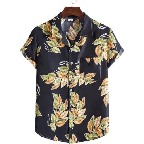 Summer Casual Button Down Short Sleeve Men Printed Shirt Hawaiian Beach Shirts for Men Camisas Hombre Fashion Streetwear Tops