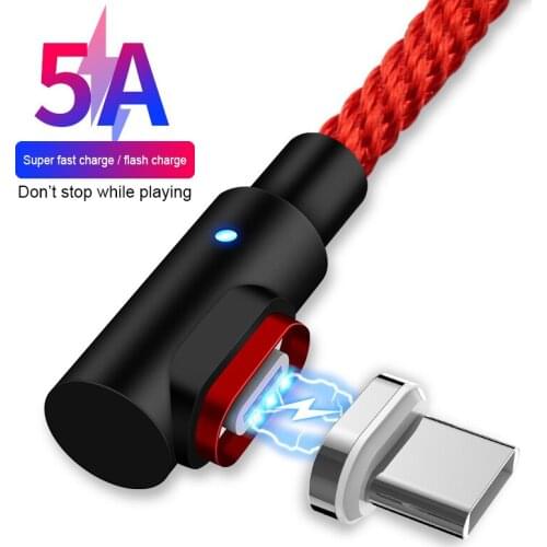 Fast Magnetic LED Cable Micro USB Quick Charger Type C Magnet Android Cord Phone Cable For Samsung S10 S9 8 Huawei P30 P20 Pro